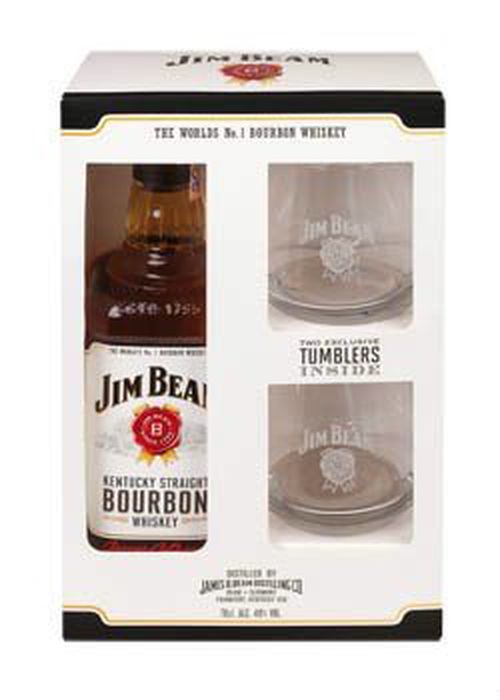 Jim Beam White 0,7l 40% + 2x sklo GB